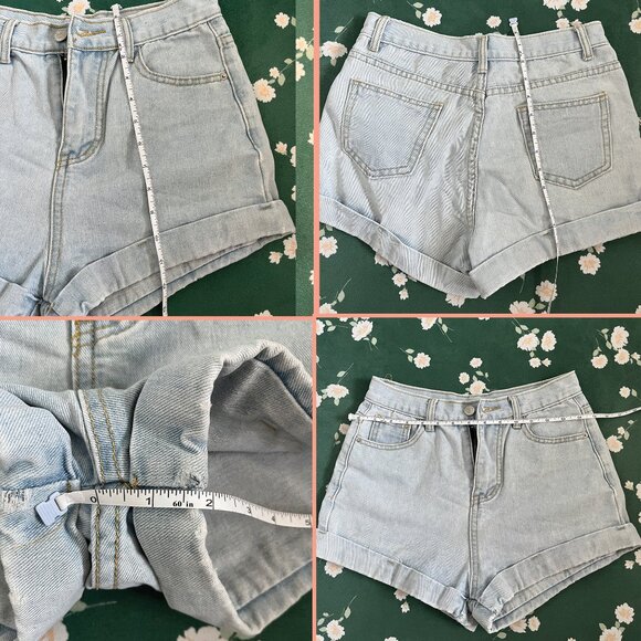 Summer Short Shorts Light Wash Tan White Denim High Waist BUNDLE LOT 5 GOOD - Picture 4 of 6